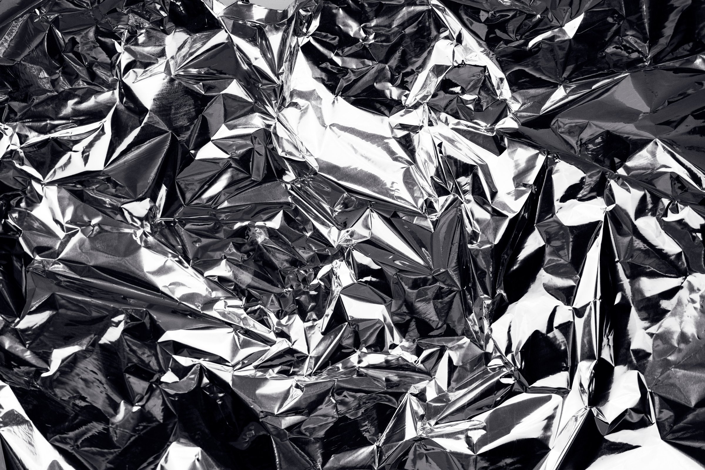 crumpled aluminum foil background